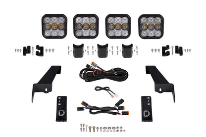 Diode Dynamics DD7268 SS5 Pro white combo CrossLink windshield lightbar kit for Jeep Wrangler JL and Gladiator JT