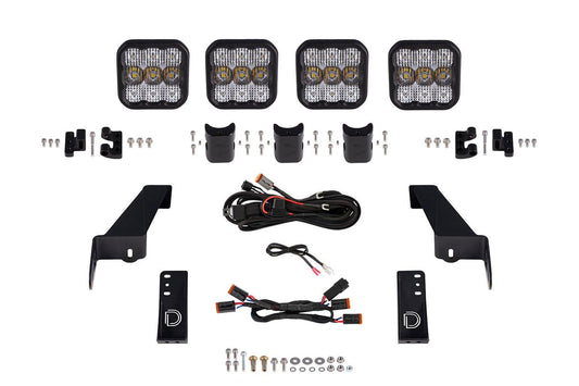 Diode Dynamics DD7268 SS5 Pro white combo CrossLink windshield lightbar kit for Jeep Wrangler JL and Gladiator JT