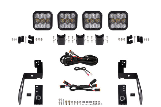 Diode Dynamics DD7272 SS5 Pro white grille CrossLink lightbar kit for 2007-2018 Jeep Wrangler JK