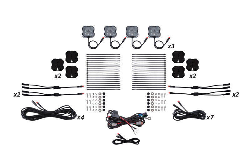 Diode Dynamics Stage Series RGBW Rock Light Kit 12-Pack w/ Magnet Mounts - DD7749