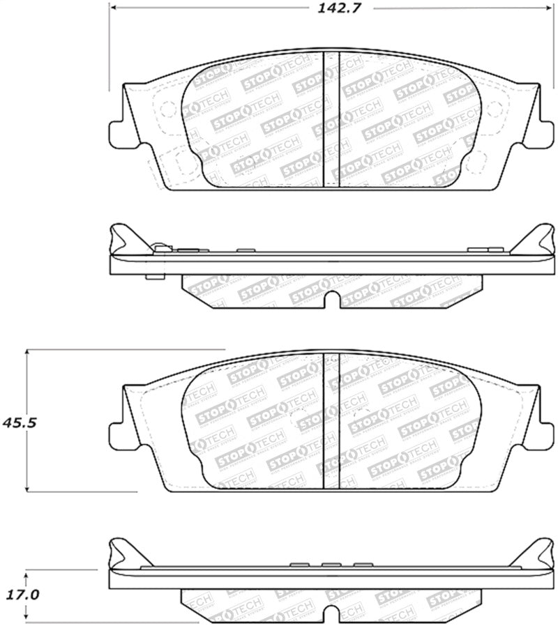 StopTech Street Disc Rear Brake Pads - 305.17070 Stoptech