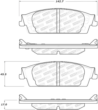 StopTech Street Disc Rear Brake Pads - 305.17070 Stoptech