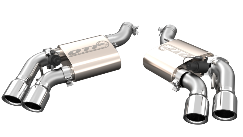 QTP 16-18 Chevrolet Camaro SS 6.2L 304SS Screamer Axle Back Exhaust w/4in Quad Tips