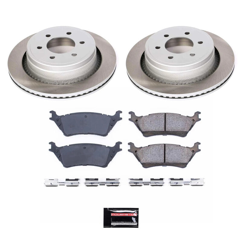 Power Stop 12-18 Ford F-150 Rear Semi-Coated Rotor Kit PowerStop