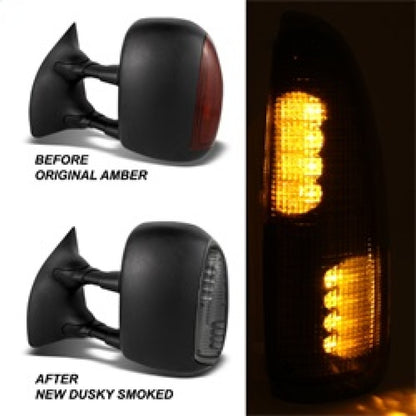 xTune Ford Superduty F250-F650 03-07 Amber LED Mirror Signal Lens - Smoke ACC-LED-FDSD99-MR-SM SPYDER