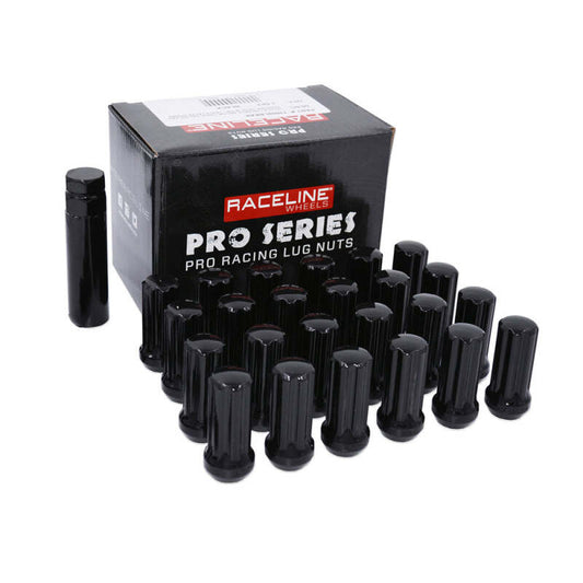 Raceline 14x2.0mm Duplex Spline Black Lug Nuts (32 Pack)