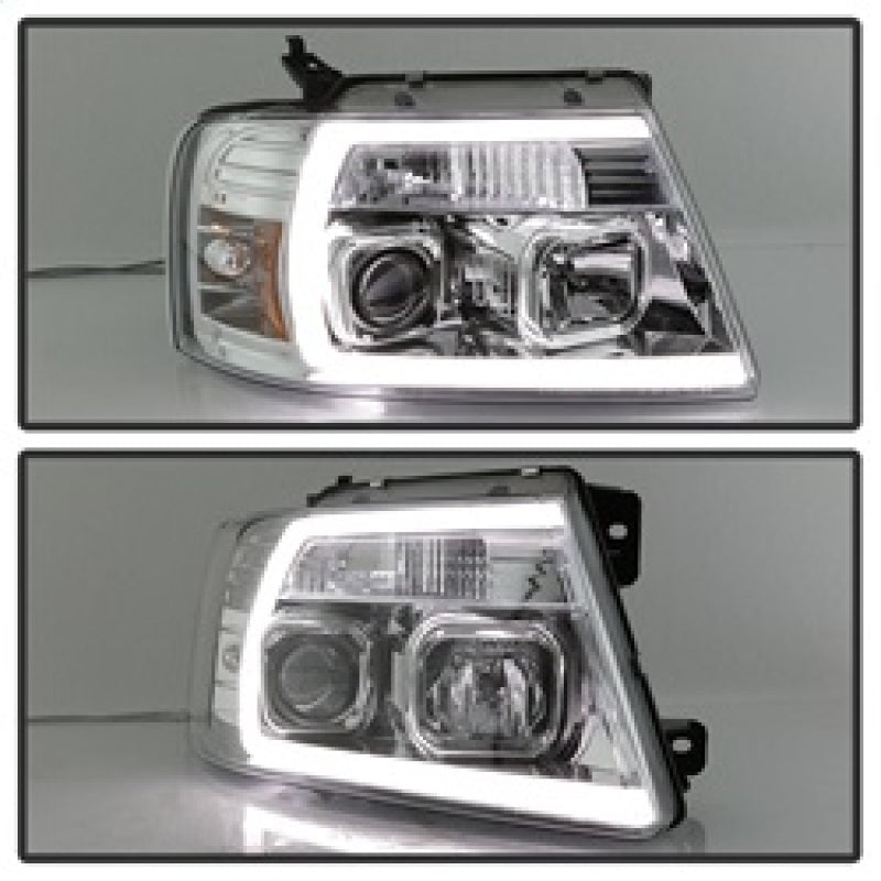 Spyder 04-08 Ford F-150 Light Bar Projector Headlights - Chrome (PRO-YD-FF15004V2-LB-C) SPYDER