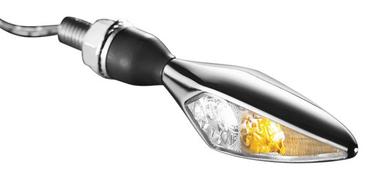 Kuryakyn Rhombus Front Right White/Amber Chrome
