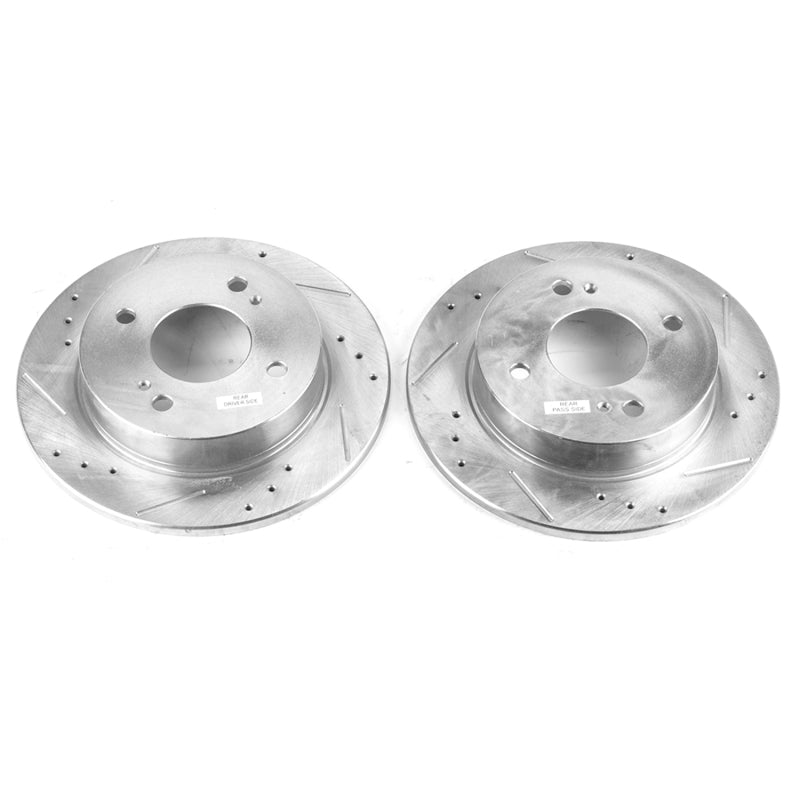 Power Stop 91-96 Infiniti G20 Rear Evolution Drilled & Slotted Rotors - Pair PowerStop