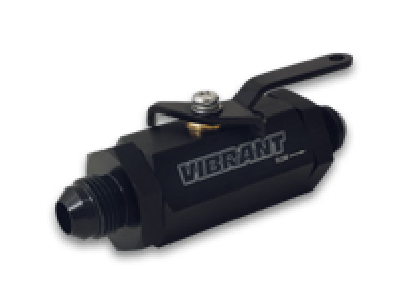 Vibrant -4AN to -4AN Male Shut Off Valve - Black Vibrant