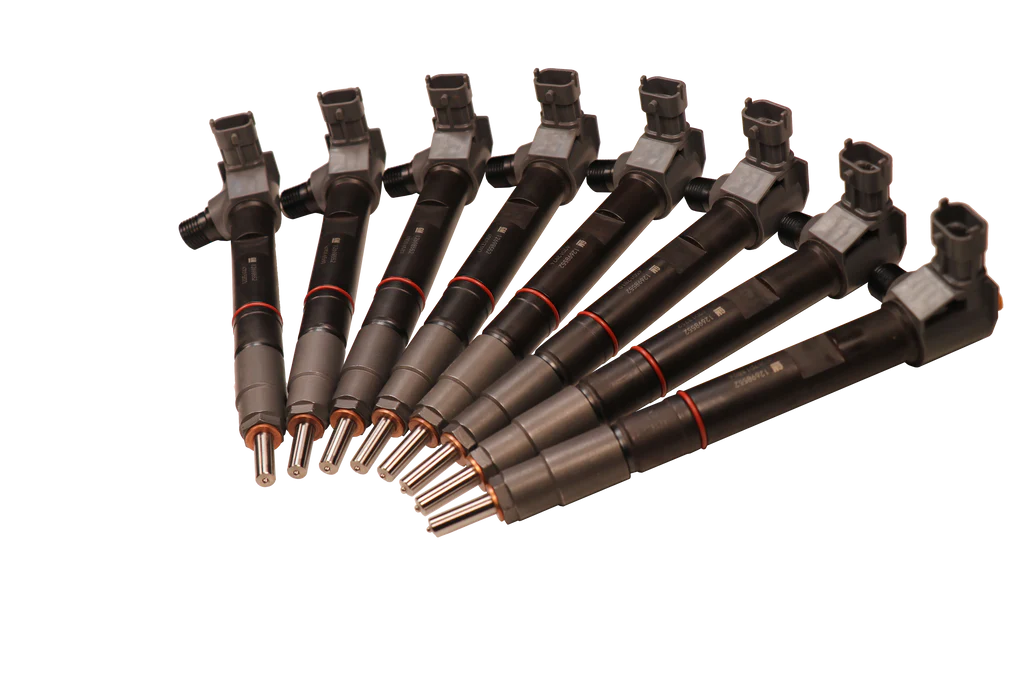 Dynomite Diesel DDPL5P-100 25 percent over remanufactured injector set for 2017-2023 Chevy Silverado and GMC Sierra 2500HD and 3500HD 6.6L Duramax L5P trucks
