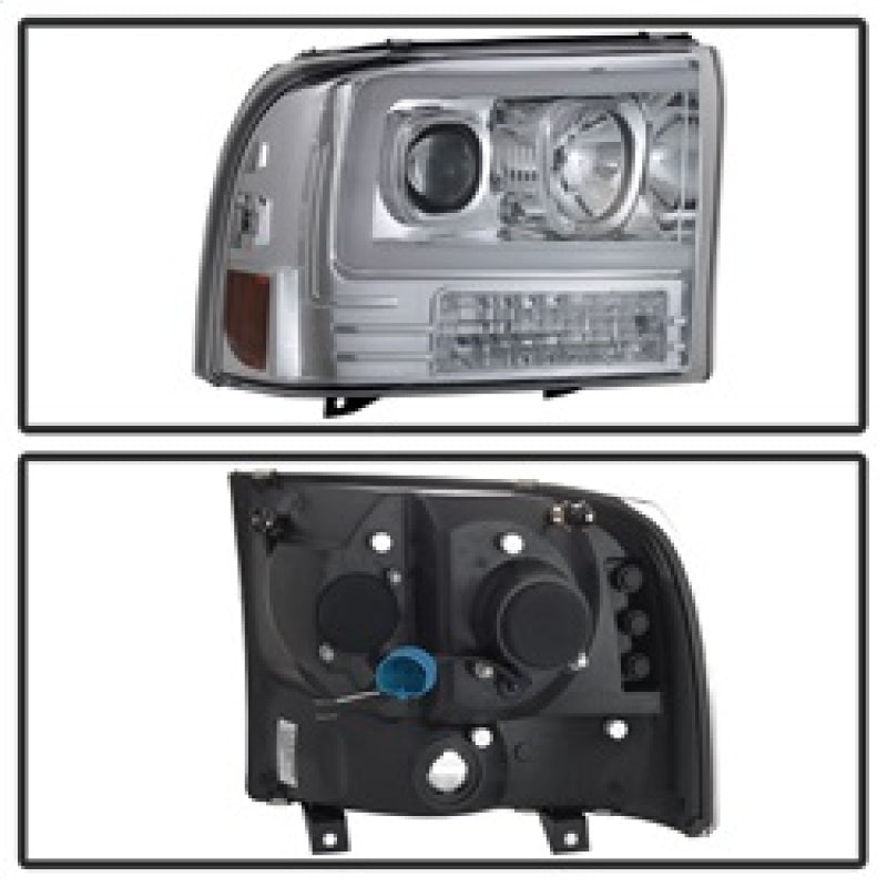 Spyder 99-04 Ford F-250 Super Duty Light Bar Projector Headlights - Chrome (PRO-YD-FF25099V2-LB-C) SPYDER