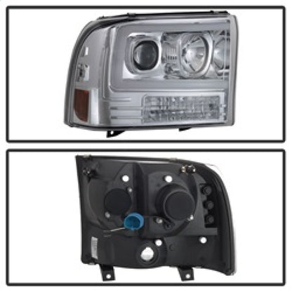 Spyder 99-04 Ford F-250 Super Duty Light Bar Projector Headlights - Chrome (PRO-YD-FF25099V2-LB-C) SPYDER