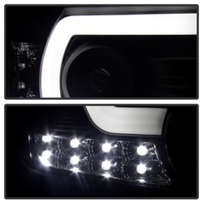 Spyder GMC Sierra 14-16 Projector Headlights Light Bar DRL Black PRO-YD-GS14-LBDRL-BK SPYDER