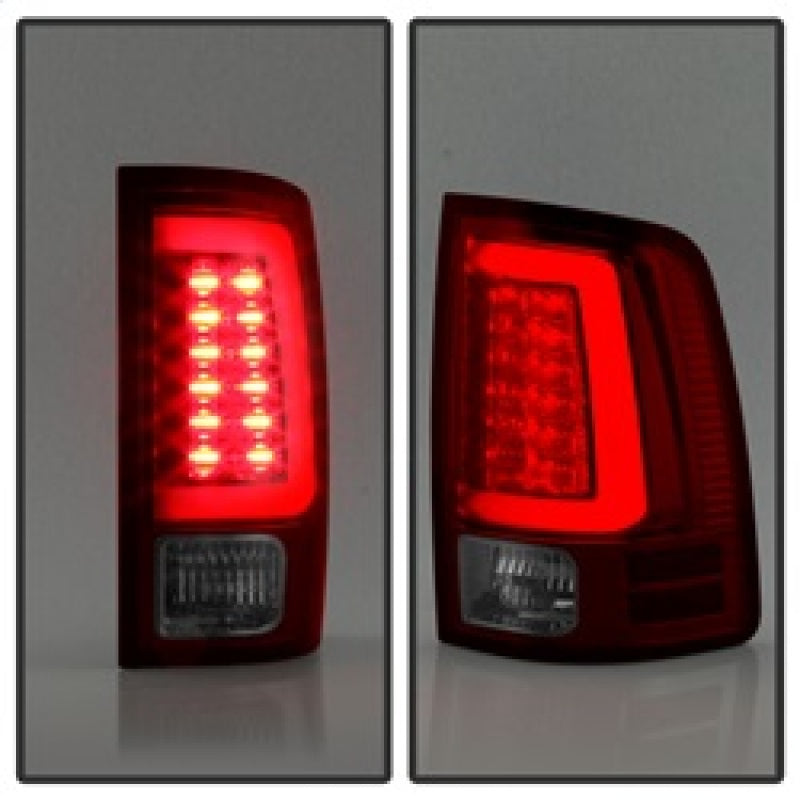 Spyder 09-16 Dodge Ram 1500 Light Bar LED Tail Lights - Red Clear ALT-YD-DRAM09V2-LED-RC SPYDER