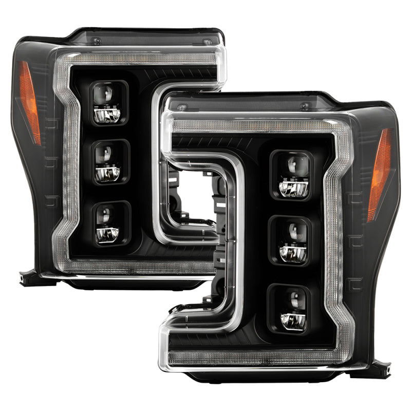 Spyder Ford F-250/F-350/F450 17-18 Full LED Headlights Chrome PRO-YD-FS17HALAP-SEQ-BK SPYDER