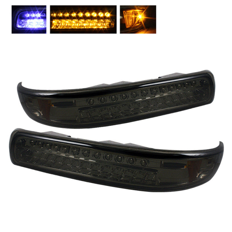 Xtune Chevy Silverado 99-02 LED Amber Bumper Lights Smoke CBL-CS99-LED-SM SPYDER
