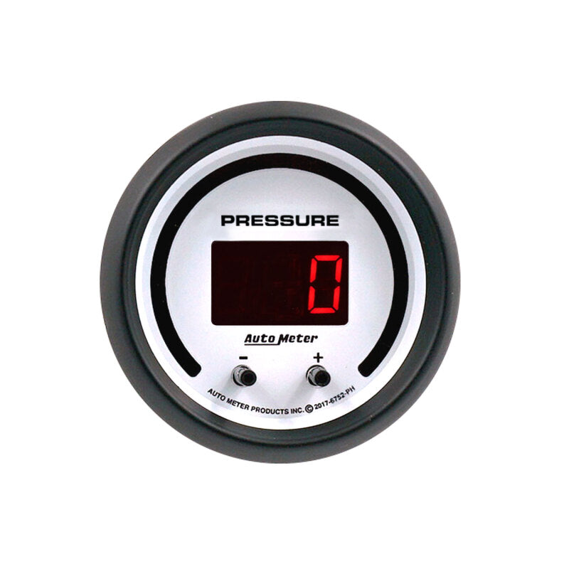 Autometer 52.4mm White Switchable 0-1600 PSI/0-110 BAR Fluid Pressure Phantom Elite Digital Gauge 6752-PH