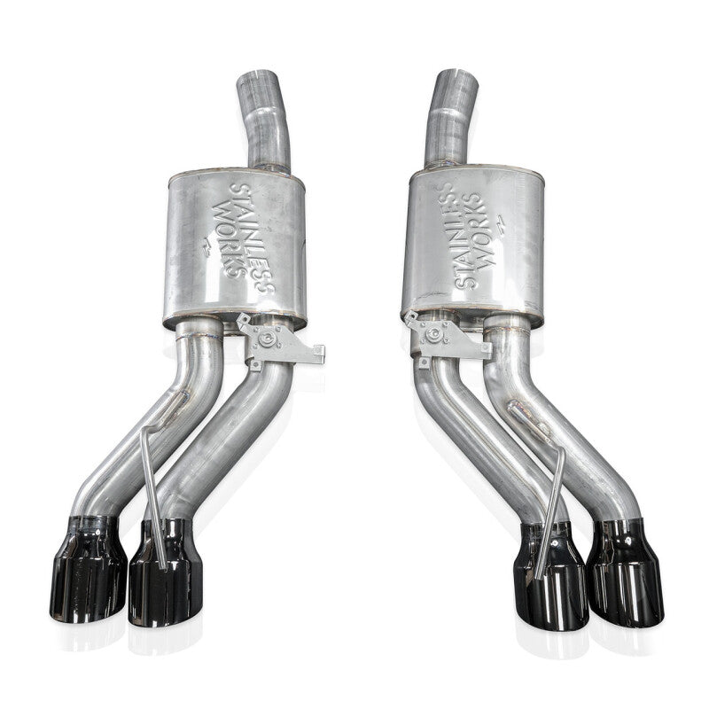 Stainless Works 22-25 Cadillac CT5-V Blackwing Axleback Exhaust - Black Chrome Tips