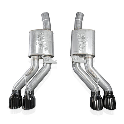 Stainless Works 22-25 Cadillac CT5-V Blackwing Axleback Exhaust - Black Chrome Tips