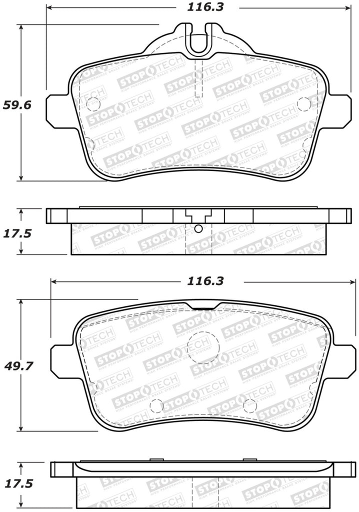 StopTech Premium Ceramic Front Brake Pads - 308.16300