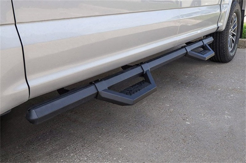 Dee Zee Hex Series Textured Black Aluminum Side Steps for 1999-2023 Chevrolet, GMC, Dodge and Ford full-size trucks, part DZ 66311CTB