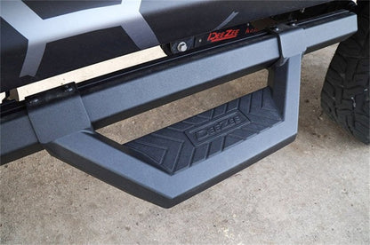 Dee Zee Hex Series Textured Black Aluminum Side Steps for 1999-2023 Chevrolet, GMC, Dodge and Ford full-size trucks, part DZ 66311CTB