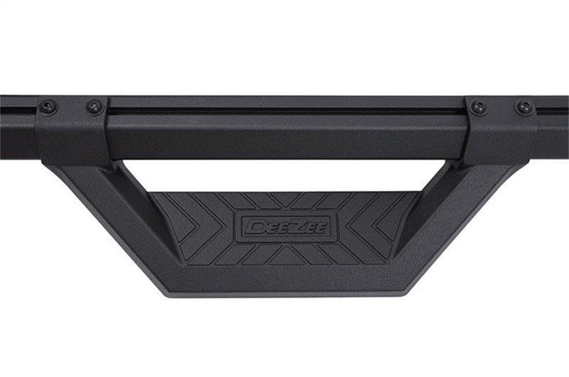 Dee Zee Hex Series Textured Black Aluminum Side Steps for 1999-2023 Chevrolet, GMC, Dodge and Ford full-size trucks, part DZ 66321CTB