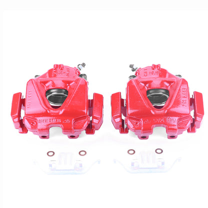 Power Stop 08-13 BMW 328i Front Red Calipers w/Brackets - Pair PowerStop