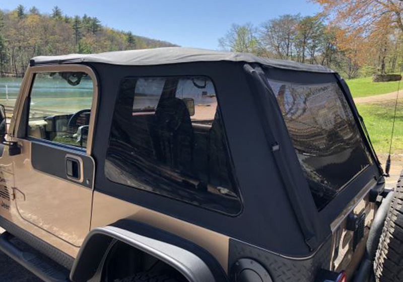 Rampage 18-21 Jeep Wrangler (JL) Unlimited Frameless TrailView Fastback Soft Top Kit - Black Diamond Rampage