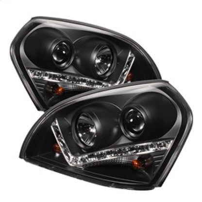 Spyder Hyundai Tucson 04-09 Projector Headlights DRL Black High H1 Low H1 PRO-YD-HYTUC04-DRL-BK SPYDER