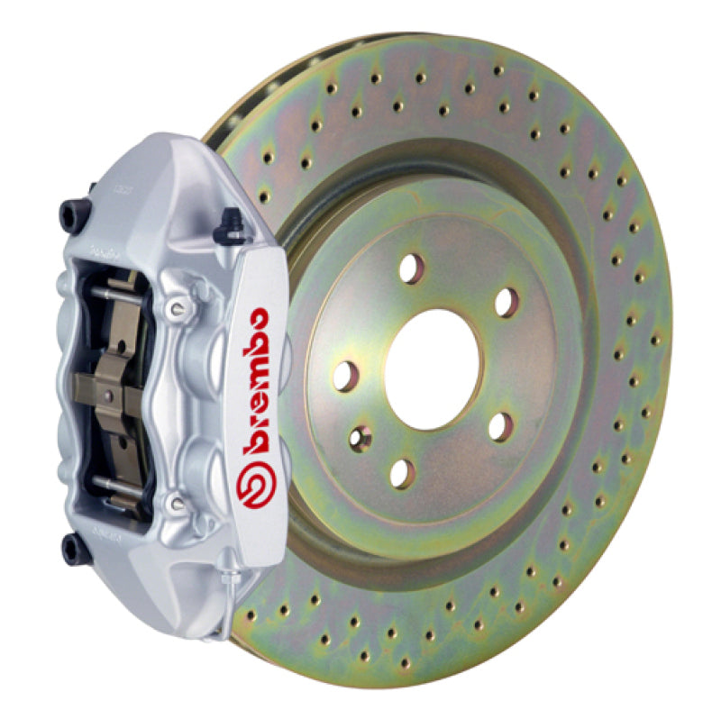 Brembo 10-15 Camaro V6 Rear GT BBK 4 Piston Cast 365x28 1pc Rotor Drilled-Silver Brembo