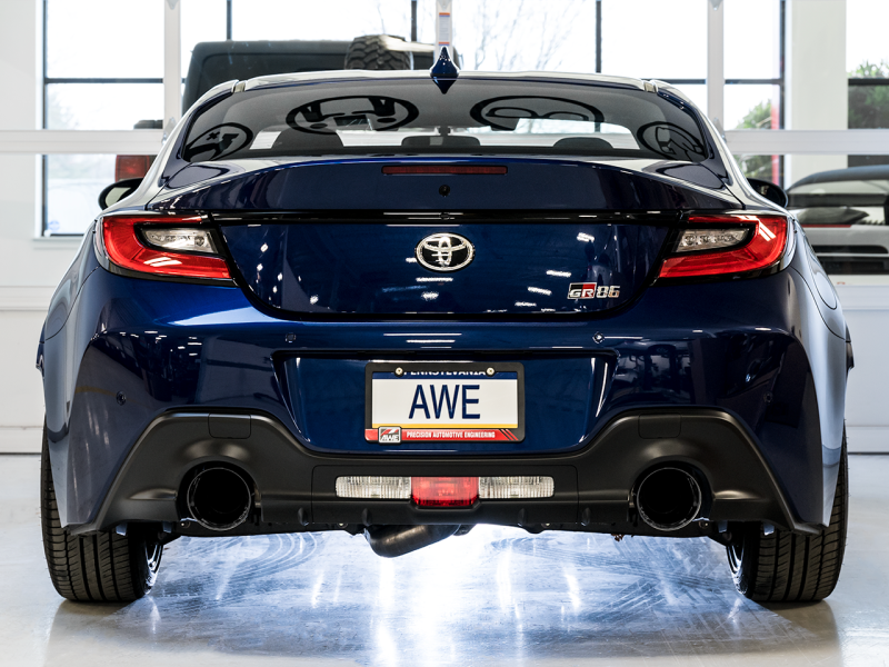 AWE Subaru BRZ/ Toyota GR86/ Toyota 86 Touring Edition Cat-Back Exhaust- Diamond Black Tips AWE Tuning