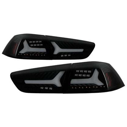 Spyder Mitsubishi Lancer/Evolution X 08-14 V2 LED Tail Lights - Black Smoke ALT-YD-ML08V2-SEQ-BSM SPYDER