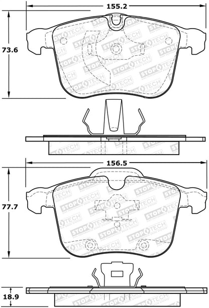 StopTech Premium Ceramic Brake Pads - 308.12570 Stoptech