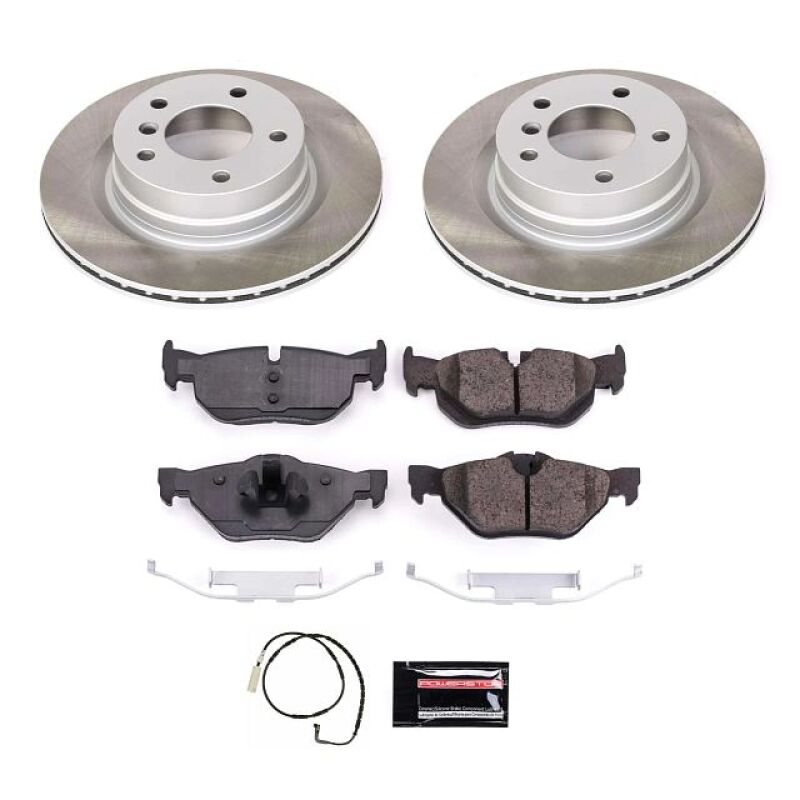 Power Stop 07-10 BMW 328i Rear Semi-Coated Rotor Kit PowerStop