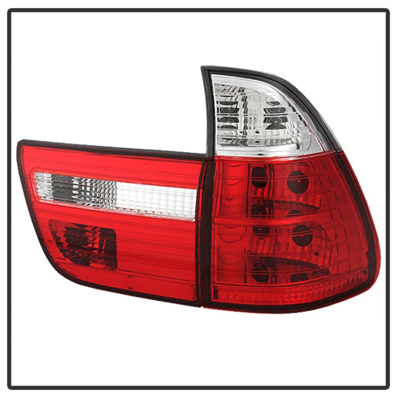 Spyder BMW E53 X5 00-06 4PCS Euro Style Tail Lights- Red Clear ALT-YD-BE5300-RC SPYDER