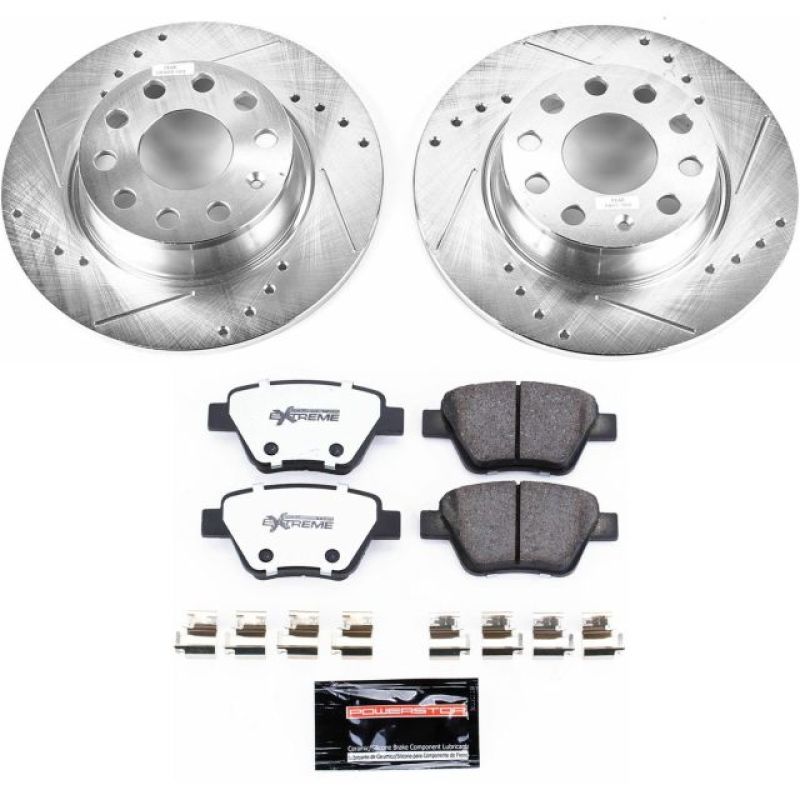 Power Stop 10-12 Audi A3 Rear Z26 Street Warrior Brake Kit PowerStop