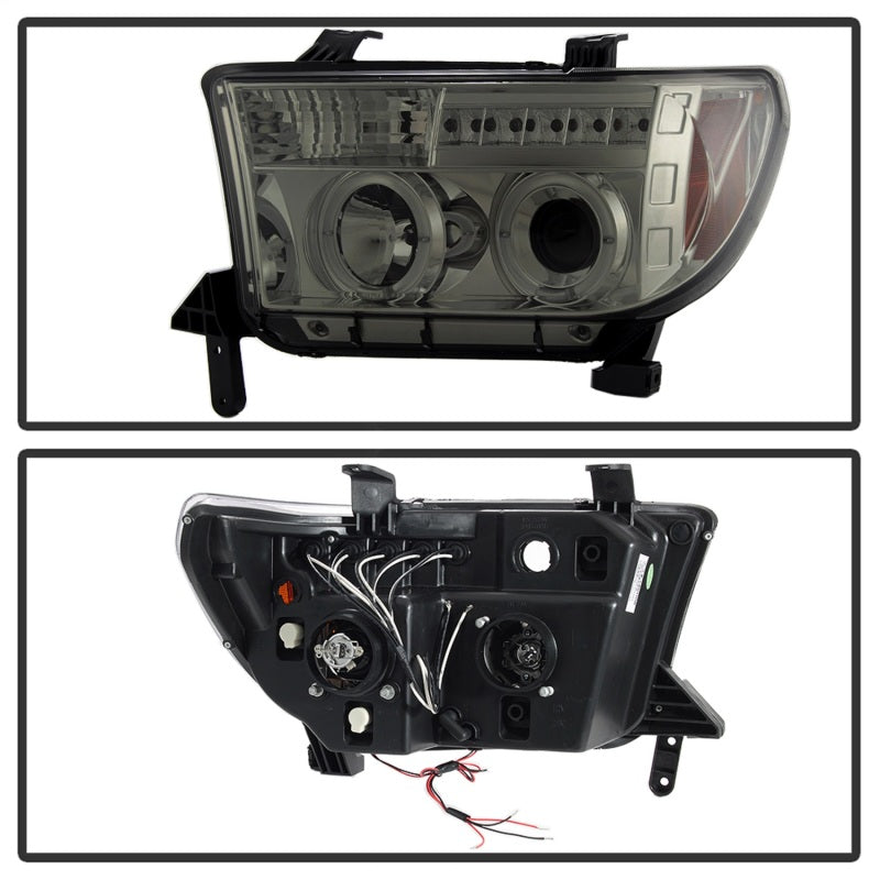 Spyder Toyota Tundra 07-13 Projector Headlights LED Halo LED Smke PRO-YD-TTU07-HL-SM SPYDER