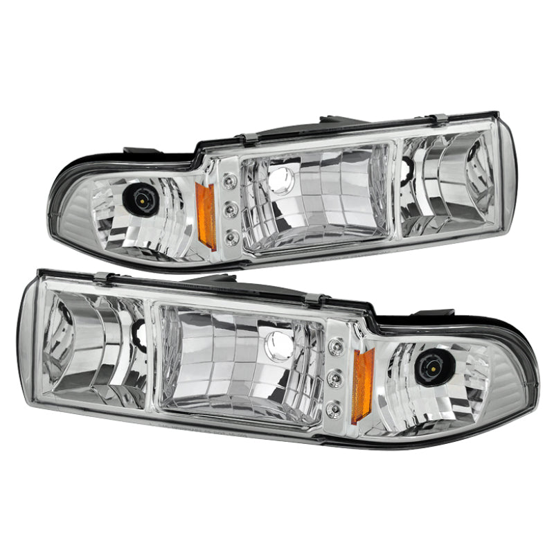 Xtune Chevy Caprice 91-96 / Impala 91-96 1Pc LED Crystal Headlights Chrome HD-ON-CCP91-1PC-LED-C SPYDER