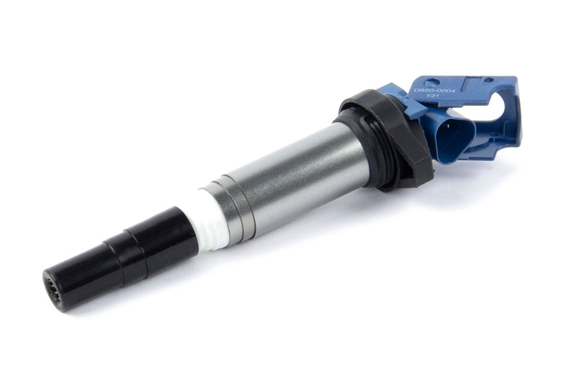 Dinan D650-0004 blue N Series performance ignition coil for BMW and MINI engines with Dinan logo