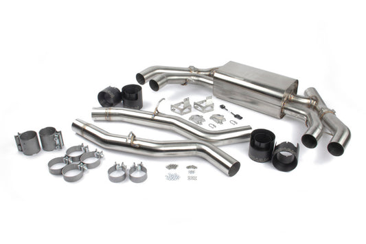 Dinan D660-0086-BLK Free Flow axle-back exhaust for BMW F97 X3M and F98 X4M with quad black ceramic coated tips