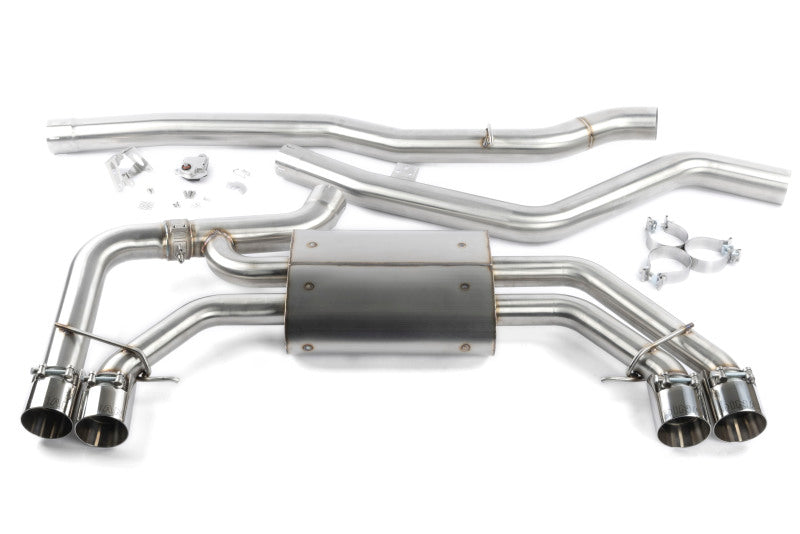 Dinan D660-0099 valved cat-back exhaust for BMW G01 X3 M40i and G02 X4 M40i with quad polished 3.75-inch tips