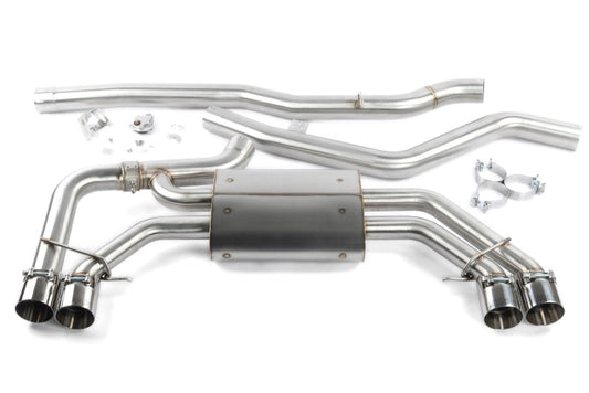 Dinan D660-0099 valved cat-back exhaust for BMW G01 X3 M40i and G02 X4 M40i with quad polished 3.75-inch tips