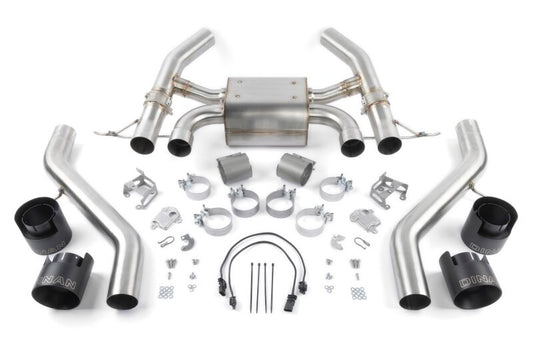 Dinan D660-0100-BLK valved axle-back exhaust for 2023-2026 BMW G87 M2 with quad black ceramic coated tips