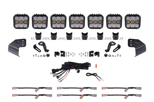 Diode Dynamics DD7232 SS5 Sport white combo windshield CrossLink lightbar kit for 2021-2025 Ford Bronco
