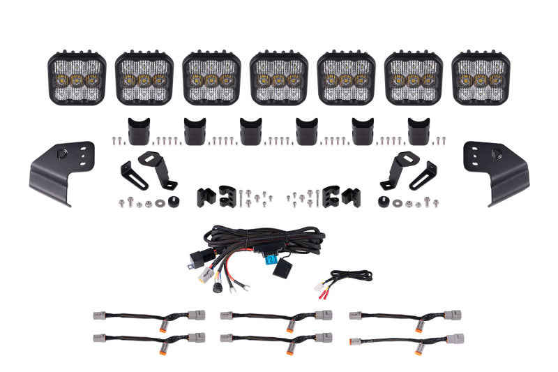 Diode Dynamics DD7264 SS5 Pro white combo CrossLink windshield lightbar kit for 2021 and newer Ford Bronco