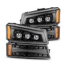 AlphaRex 880254 03-06 Chevy Silverado 1500/2500HD/3500HD/Avalanche Alpha-Black NOVA LED Proj Headlights AlphaRex