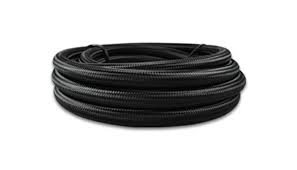 Vibrant -6 AN Black Nylon Braided Flex Hose w/ PTFE liner (20FT long) Vibrant