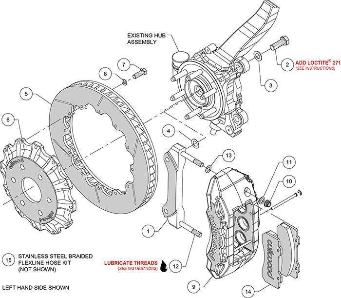 Wilwood 17-19 Ford F150 Raptor TX6R Front Kit 15.50in Rotor w/ Lines - Black Wilwood